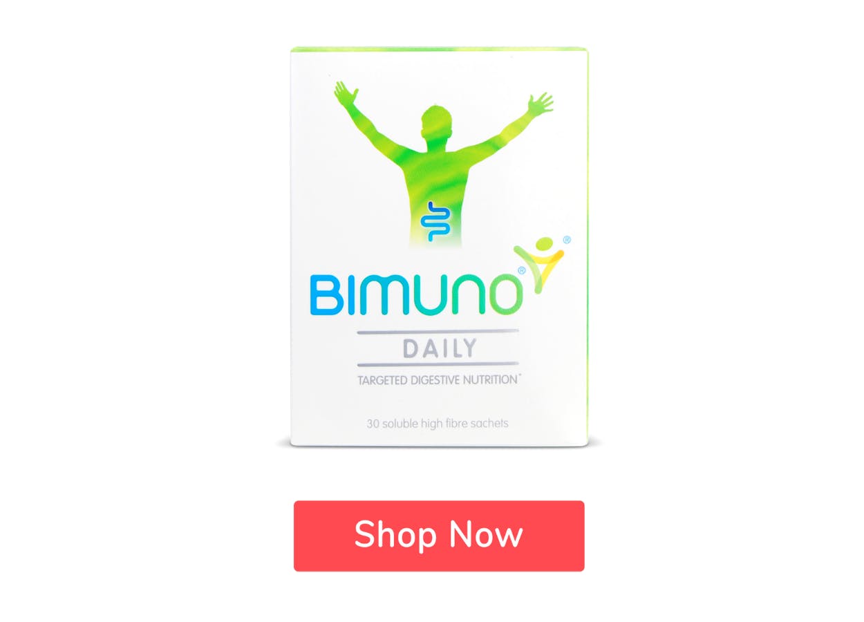 Bimuno Daily 30 Sachets with Shop Now button